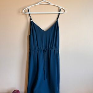 Babaton Elegant Teal Spaghetti Strap Dress